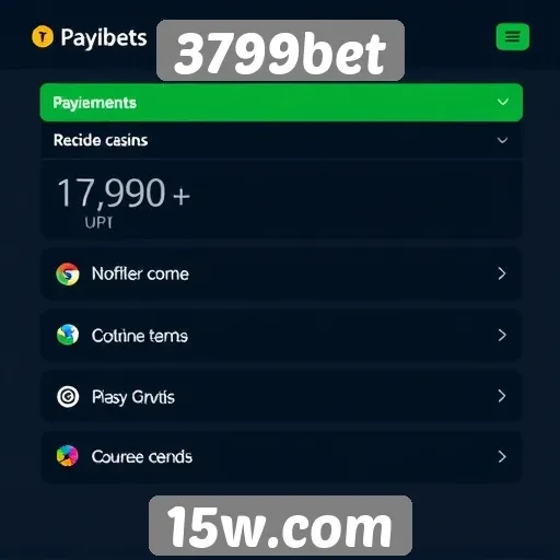 Opções de pagamento disponíveis na plataforma 3799bet